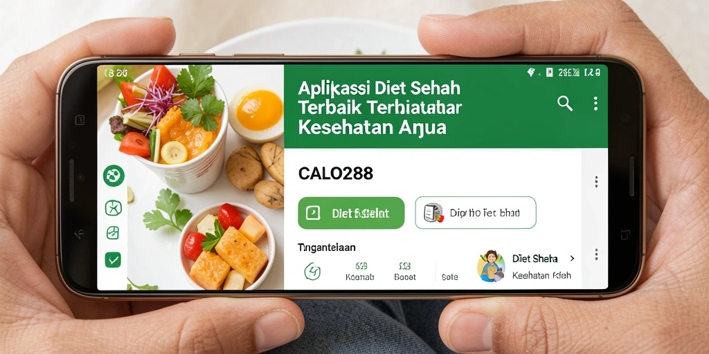 Tampilan antarmuka utama aplikasi CALO288 untuk Diet Sehat.