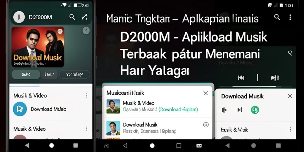 Antarmuka D200M yang sederhana untuk Download Musik.