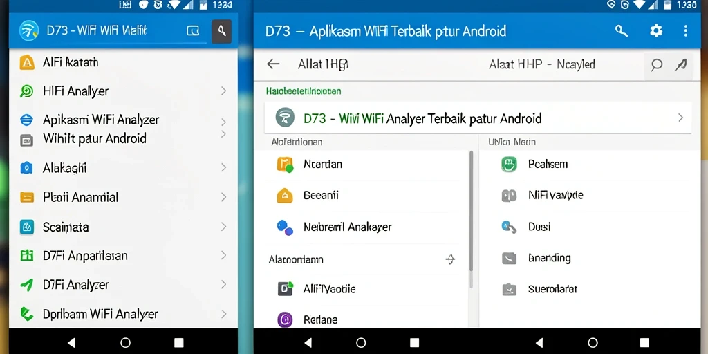 Tampilan antarmuka D73 yang menarik dengan fitur analisis WiFi.