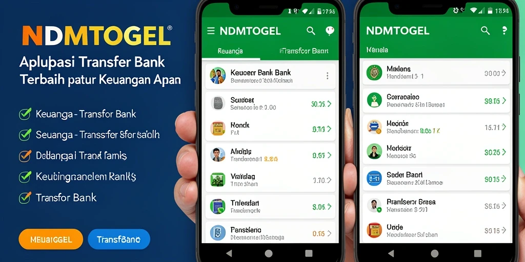 Antarmuka NDMTOGEL yang mudah digunakan untuk Transfer Bank.