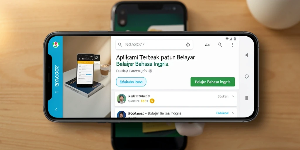 Tampilan antarmuka intuitive aplikasi Belajar Bahasa Inggris.