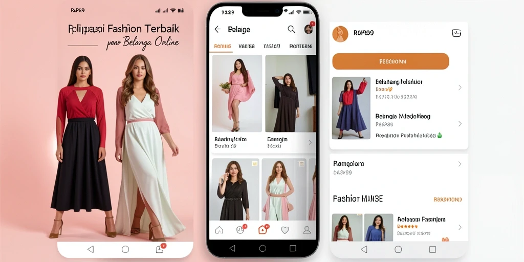 Tampilan antarmuka aplikasi Fashion yang menarik dan mudah digunakan.