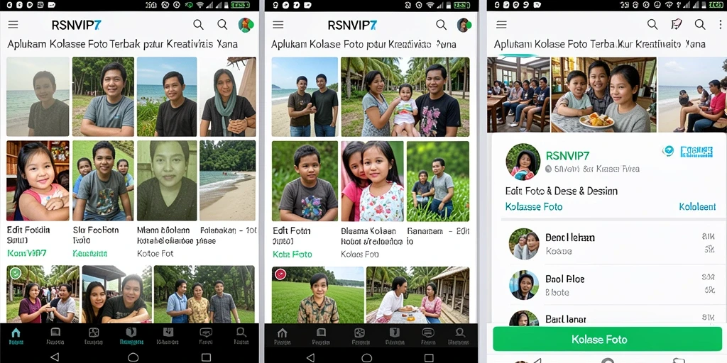 Screenshot RSNVIP7 menampilkan fitur kolase foto yang menarik dan mudah digunakan.