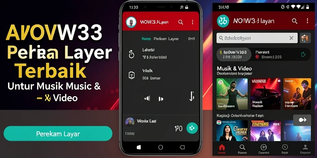 Antarmuka aplikasi WOW33 dengan fitur perekaman layar.