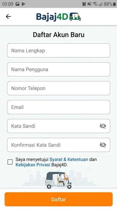 Cara Mudah Registrasi Akun Bajaj4D untuk Pengguna Android